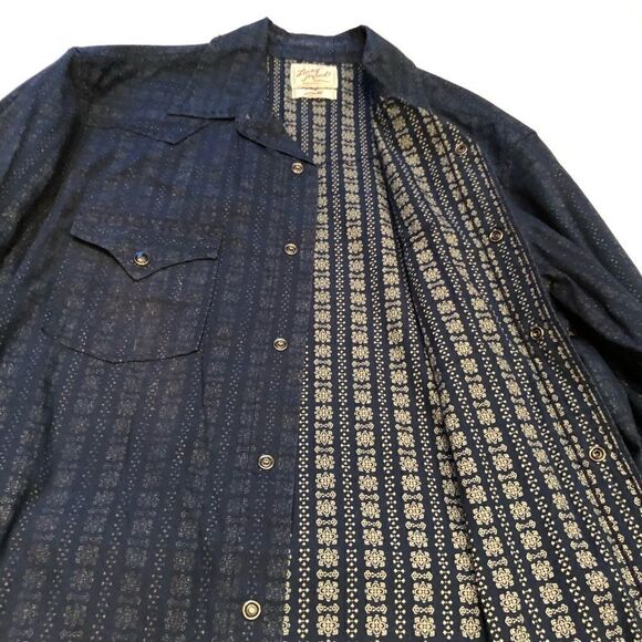 Lucky Western Shirt Blue Pattern Small - Picture 7 of 11